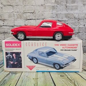 Solidex 1963 Corvette VHS Rewinder V1963A Red Stingray Autowinder Vintage Chevy